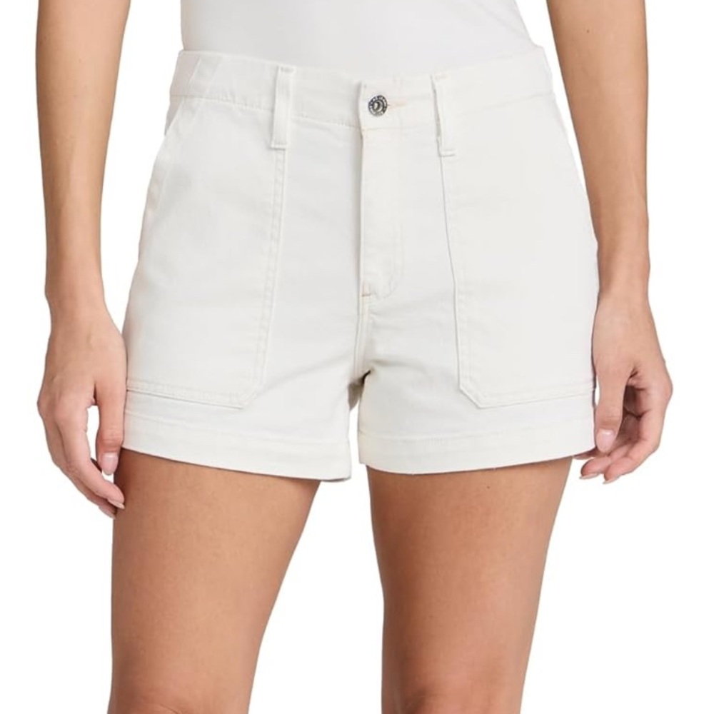 AG Jeans Analeigh High Rise Cream White Utility Shorts sz 30